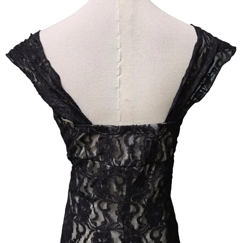My Michelle Black Lace High-Low Dress - Picture 7 of 11